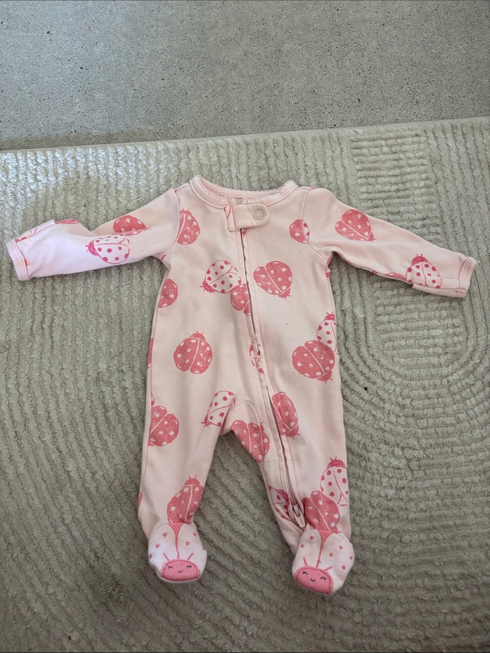 Carter's Pink Ladybug Footed One-Piece Pajamas